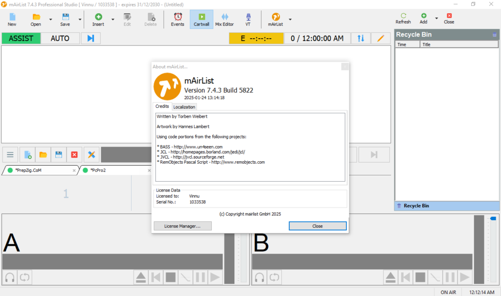 mAirList Professional Plus 7.4.3
