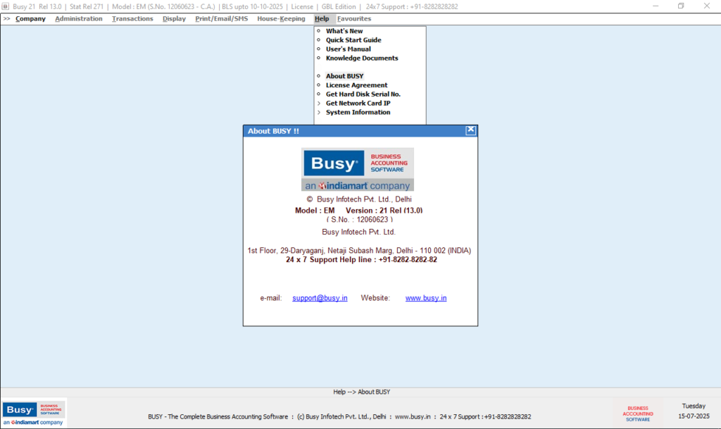 BUSY 21 Rel 13 Accounting Software